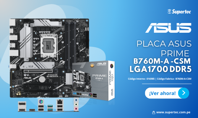 MOTHERBOARD PLACA ASUS PRIME B760M-A -CSM LGA1700 DDR5